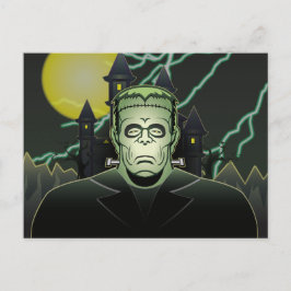 Frankenstein Monster Halloween Castle Lightning Briefkaart