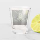 Frankenstein Monster Halloween Castle Lightning Shot Glas (Achterkant)