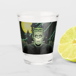 Frankenstein Monster Halloween Castle Lightning Shot Glas