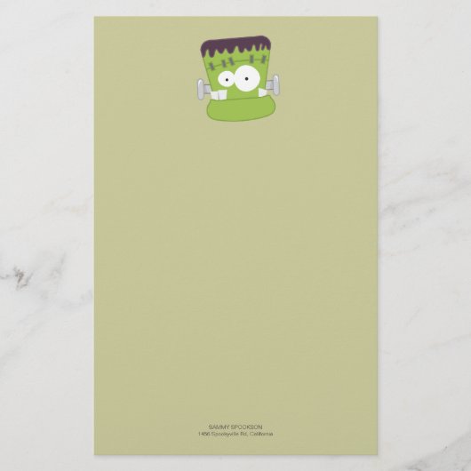 Frankenstein Monster | Halloween Note Paper Briefpapier (Voorkant)