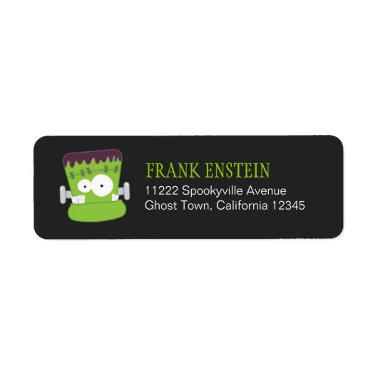 Frankenstein Monster Halloween retour adres label (Voorkant)