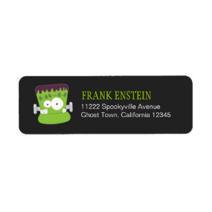 Frankenstein Monster Halloween Return Address Labe Etiket