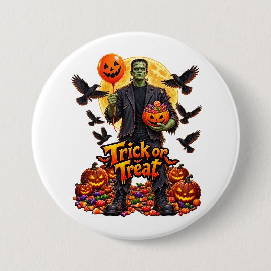 Frankenstein monster Halloween Ronde Button 7,6 Cm (Voorkant)