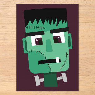 Frankenstein Monster Illustratie Acryl Uitnodigingen