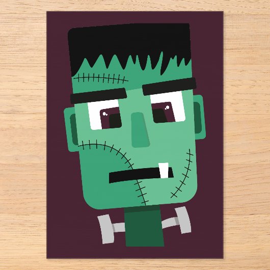 Frankenstein Monster Illustratie Acryl Uitnodigingen (Voorkant)