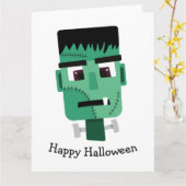 Frankenstein Monster Illustratie Kaart (Gele Bloem)