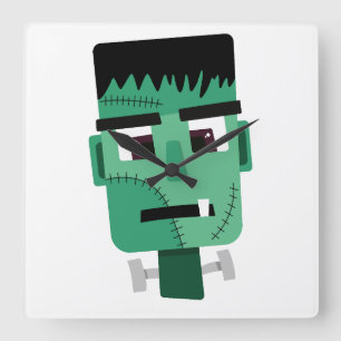 Frankenstein Monster Illustratie Vierkante Klok