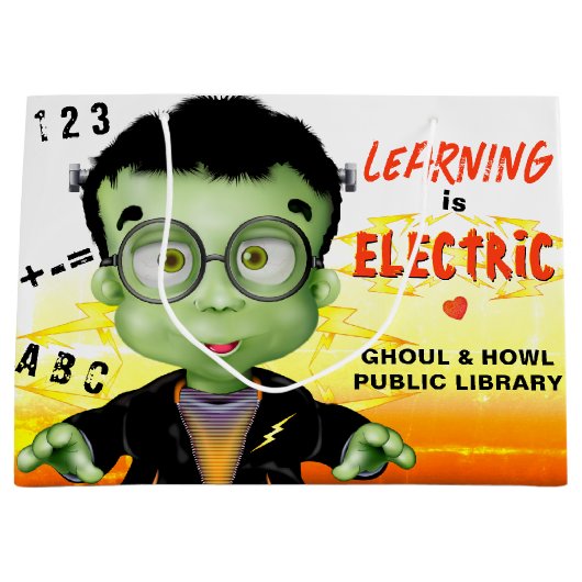 Frankenstein Monster Kleuterschool Bibliotheek Groot Cadeauzakje (Voorkant)