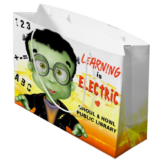 Frankenstein Monster Kleuterschool Bibliotheek Groot Cadeauzakje (Achterkant Gekanteld)