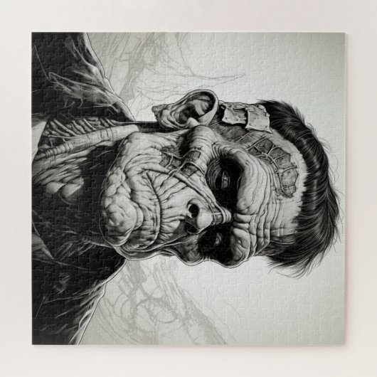 Frankenstein Monster Lijn Tekening Puzzel Legpuzzel (Horizontaal)
