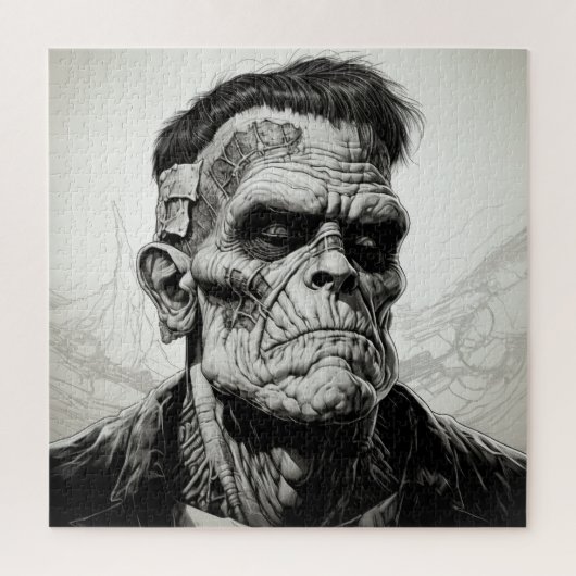 Frankenstein Monster Lijn Tekening Puzzel Legpuzzel (Verticaal)