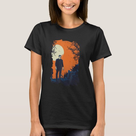 Frankenstein Monster loopt in de Sunset Hall T-shirt (Voorkant)