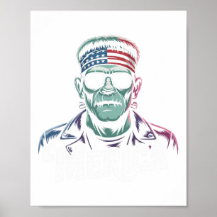 Frankenstein Monster Lover Sungles USA Vlag 4e van Poster