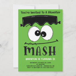 Frankenstein Monster Mash Halloween Birthday Party Kaart