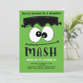 Frankenstein Monster Mash Halloween Birthday Party Kaart (Staand voorkant)