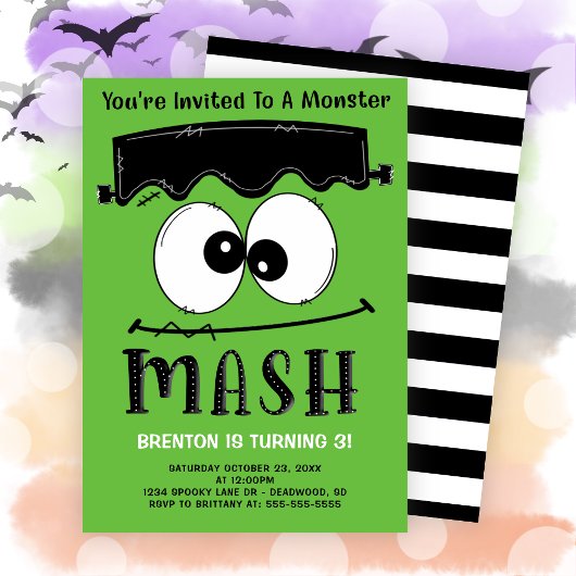 Frankenstein Monster Mash Halloween Verjaardagsfee Kaart
