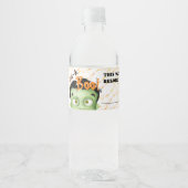 Frankenstein Monster Peek A Boo Halloween Party Waterfles Etiket (Voorkant)