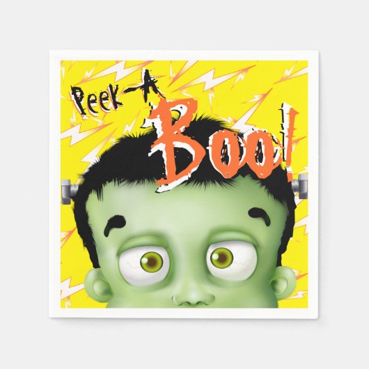 Frankenstein Monster Peek A Boo Halloween Servet (Voorkant)