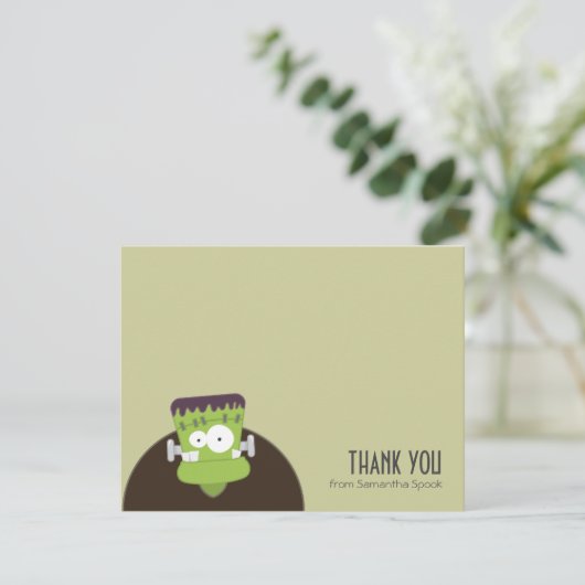 Frankenstein Monster | Platte bedankkaartjes Bedankkaart (Staand voorkant)