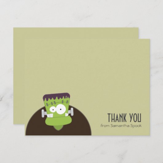 Frankenstein Monster | Platte bedankkaartjes Bedankkaart (Voorkant / Achterkant)