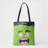 Frankenstein Monster Schattig Gepersonaliseerd Hal Tote Bag (Voorkant)