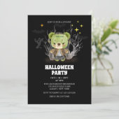Frankenstein Monster Spooky Beer Halloween Party Kaart (Staand voorkant)
