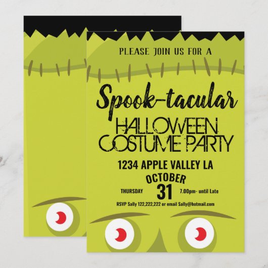 Frankenstein monster spooky halloween kaart (Voorkant / Achterkant)