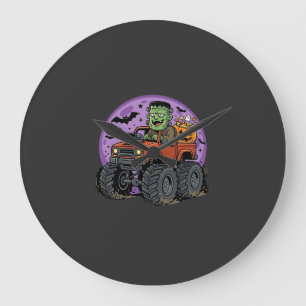 Frankenstein Monster Truck Halloween Grafisch Ontw Grote Klok