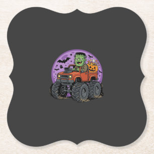Frankenstein Monster Truck Halloween Grafisch Ontw Kartonnen Onderzetters