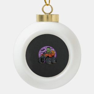 Frankenstein Monster Truck Halloween Grafisch Ontw Keramische Bal Ornament