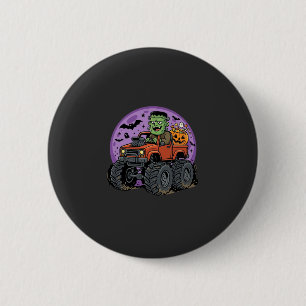 Frankenstein Monster Truck Halloween Grafisch Ontw Ronde Button 5,7 Cm