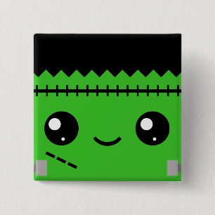 Frankenstein Monster Vierkante Button 5,1 Cm