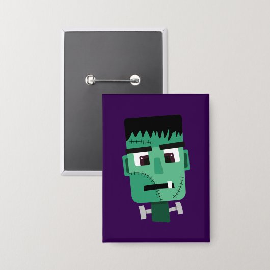 Frankenstein-monsterkop Button (Voorkant / Achterkant)