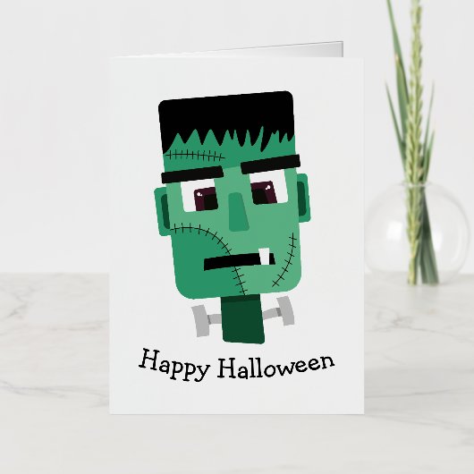 Frankenstein-monsterkop Folie Wenskaart (Voorkant)