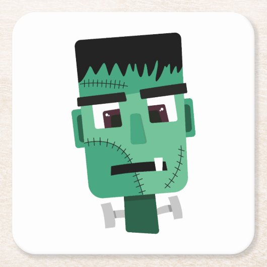 Frankenstein-monsterkop Kartonnen Onderzetters (Voorkant)