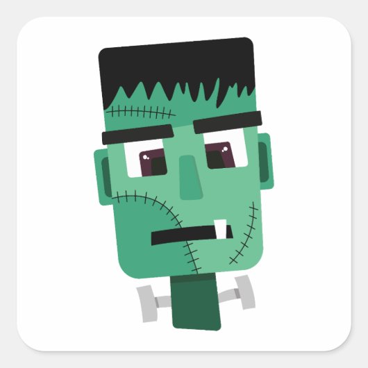 Frankenstein-monsterkop Vierkante Sticker (Voorkant)
