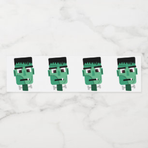 Frankenstein-monsterkop Waterfles Etiket