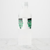Frankenstein-monsterkop Waterfles Etiket (Voorkant)