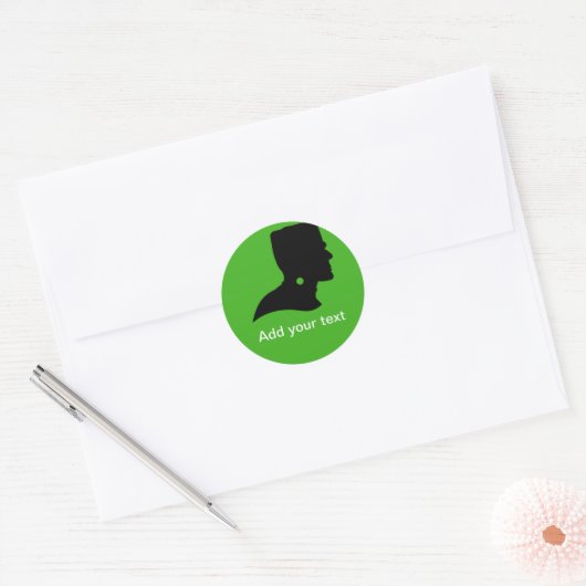 Frankenstein Monster's Silhouette Ronde Sticker (Envelop)
