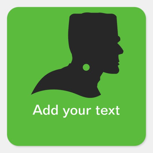 Frankenstein-monstersilhouet Vierkante Sticker (Voorkant)