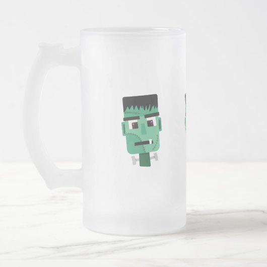 Frankenstein-monter hoofd matglas bierpul (Links)