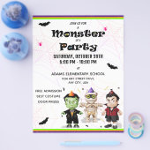 Frankenstein Mummy Dracula Halloween Costume Party Flyer (Enkel)