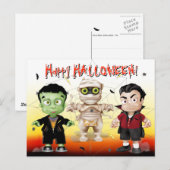 Frankenstein Mummy Dracula Halloween Monster Briefkaart (Voorkant / Achterkant)