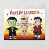 Frankenstein Mummy Dracula Halloween Monster Briefkaart (Voorkant)