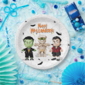 Frankenstein Mummy Dracula Halloween Monster Party Papieren Bordje (Feest)