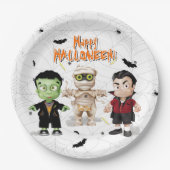 Frankenstein Mummy Dracula Halloween Monster Party Papieren Bordje (Voorkant)