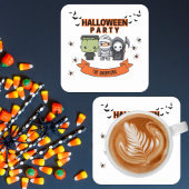 Frankenstein Mummy Grim Reaper Schattige Halloween Kartonnen Onderzetters