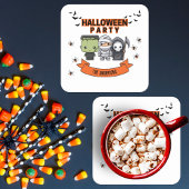 Frankenstein Mummy Grim Reaper Schattige Halloween Kartonnen Onderzetters