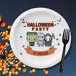 Frankenstein Mummy Grim Reaper Schattige Halloween Papieren Bordje