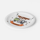Frankenstein Mummy Grim Reaper Schattige Halloween Papieren Bordje (Gekanteld)